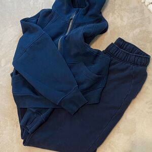 Lulu cropped scuba set true navy XS